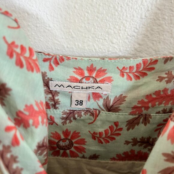 Machka Dress 38 US 8 Floral Babydoll Midi Spaghetti Strap Ruffle Hem Boho - Picture 9 of 12